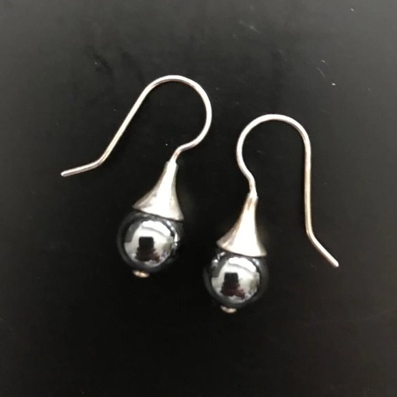 Silpada Sterling Silver 925 Hematite Earrings - Picture 3 of 5